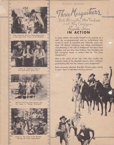 1938 Dixie Cup Lid Premiums Movie, Sports and Cowboy Stars (F5-4c) #NNO Three Mesquiteers Back