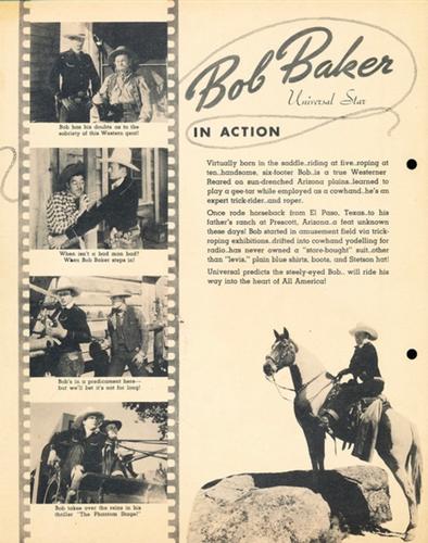 1939 Dixie Cup Lid Premiums Movie Stars (F5-5c) #NNO Bob Baker Back