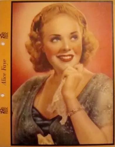 1939 Dixie Cup Lid Premiums Movie Stars (F5-5c) #NNO Alice Faye Front
