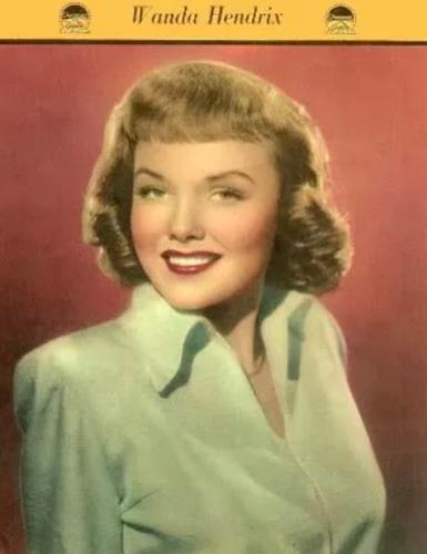 1949 Dixie Cup Lid Premiums Movie Stars (F5-15c) #NNO Wanda Hendrix Front