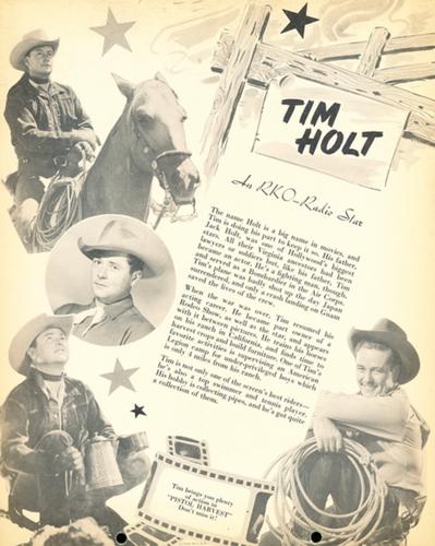1951 Dixie Cup Lid Premiums Movie Stars (F5-17c) #NNO Tim Holt Back