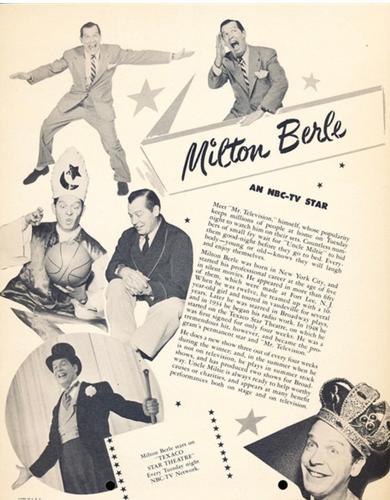 1953 Dixie Cup Lid Premiums Movie Stars (F5-19c) #NNO Milton Berle Back