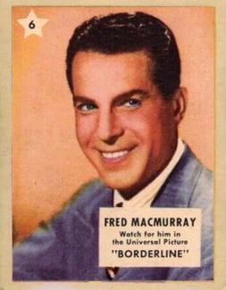 1951 Canadian Shredded Wheat Movie Stars #6 Fred MacMurray Front