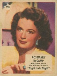 1951 Canadian Shredded Wheat Movie Stars #20 Rosemary Decamp Front