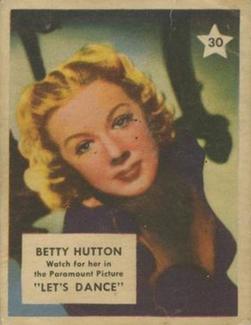 1951 Canadian Shredded Wheat Movie Stars #30 Betty Hutton Front