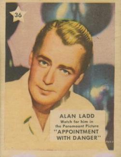 1951 Canadian Shredded Wheat Movie Stars #36 Alan Ladd Front