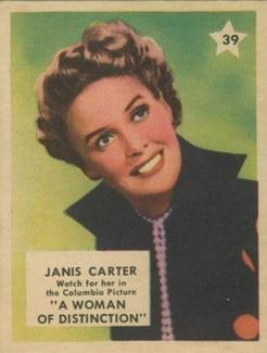 1951 Canadian Shredded Wheat Movie Stars #39 Janis Carter Front
