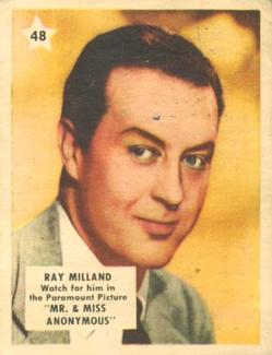 1951 Canadian Shredded Wheat Movie Stars #48 Ray Milland Front