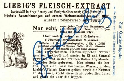 1902 Liebig Commerce (German Text)(F695, S696) #NNO Turkey Back
