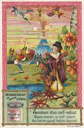 1901 Liebig The Adventures of a Kite (French Text)(F654, S667) #1 Kite Front