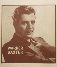 1933 General Gum Movie Stars (R97-2} #NNO Warner Baxter Front