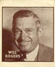 1933 General Gum Movie Stars (R97-2} #NNO Will Rogers Front