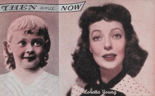 1951 Exhibit Then and Now #NNO Loretta Young Front