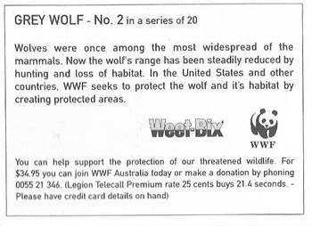 1995 Weet-Bix Threatened Wildlife #2 Grey Wolf Back