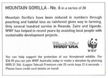 1995 Weet-Bix Threatened Wildlife #6 Mountain Gorilla Back