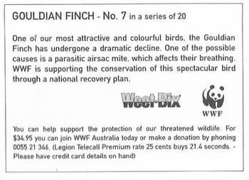 1995 Weet-Bix Threatened Wildlife #7 Gouldian Finch Back