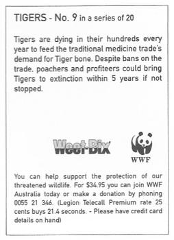 1995 Weet-Bix Threatened Wildlife #9 Tiger Back