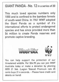 1995 Weet-Bix Threatened Wildlife #12 Giant Panda Back