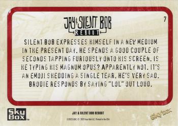2023 SkyBox Jay & Silent Bob Reboot #7 Silent Bob Emotes What He’s Feeling Back