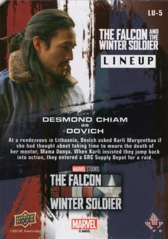2023 Upper Deck Marvel The Falcon and The Winter Soldier - Lineup #LU-5 Desmond Chiam as Dovich Back
