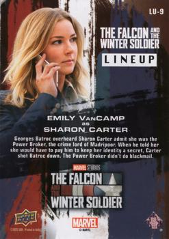 2023 Upper Deck Marvel The Falcon and The Winter Soldier - Lineup #LU-9 Emily VanCamp as Sharon Carter Back