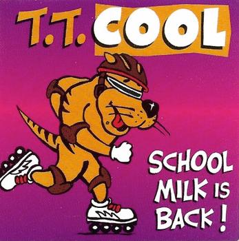 1999 T. T. Cool School Milk Stickers #NNO Roller Blades, Pink Back Front