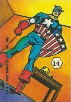 1987 Comic Images Marvel's Magic Moments Stickers #14 Captain America Front