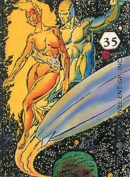 1987 Comic Images Marvel's Magic Moments Stickers #35 Silver Surfer & Nova Front
