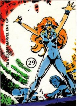 1987 Comic Images History of the X-Men Stickers #29 Dazzler Front