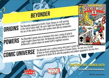 2022 Fleer Ultra Marvel Avengers - Green Foil #3 Beyonder Back
