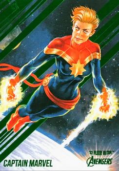 2022 Fleer Ultra Marvel Avengers - Green Foil #13 Captain Marvel Front