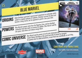 2022 Fleer Ultra Marvel Avengers - Green Foil #15 Blue Marvel Back