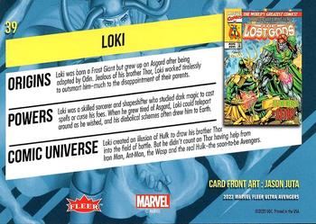 2022 Fleer Ultra Marvel Avengers - Green Foil #39 Loki Back