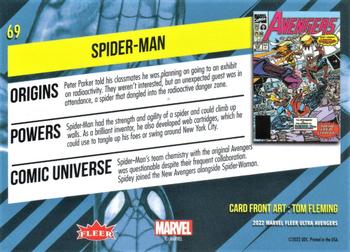 2022 Fleer Ultra Marvel Avengers - Green Foil #69 Spider-Man Back