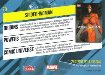 2022 Fleer Ultra Marvel Avengers - Green Foil #70 Spider-Woman Back