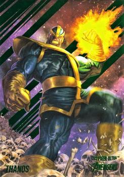 2022 Fleer Ultra Marvel Avengers - Green Foil #76 Thanos Front