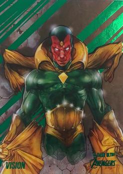 2022 Fleer Ultra Marvel Avengers - Green Foil #83 Vision Front