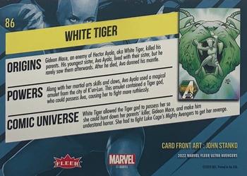 2022 Fleer Ultra Marvel Avengers - Green Foil #86 White Tiger Back