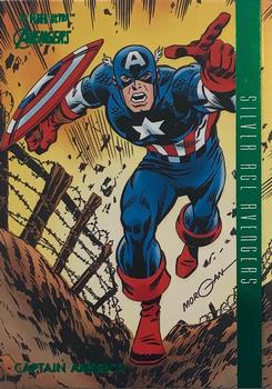 2022 Fleer Ultra Marvel Avengers - Green Foil #103 Captain America Front