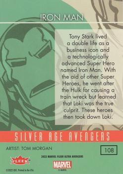 2022 Fleer Ultra Marvel Avengers - Green Foil #108 Iron Man Back