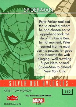 2022 Fleer Ultra Marvel Avengers - Green Foil #112 Spider-Man Back