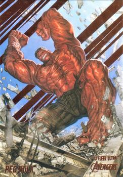 2022 Fleer Ultra Marvel Avengers - Orange Foil #56 Red Hulk Front