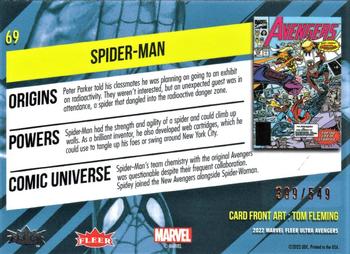 2022 Fleer Ultra Marvel Avengers - Orange Foil #69 Spider-Man Back