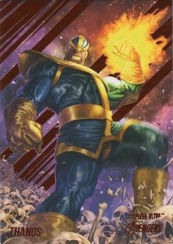 2022 Fleer Ultra Marvel Avengers - Orange Foil #76 Thanos Front