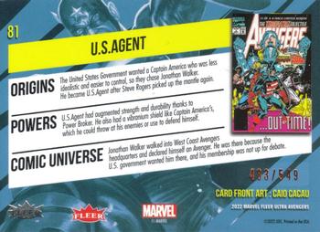 2022 Fleer Ultra Marvel Avengers - Orange Foil #81 U.S. Agent Back