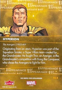 2022 Fleer Ultra Marvel Avengers - 1st Appearances #FA-8 Hyperion Back