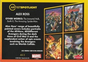 2022 Fleer Ultra Marvel Avengers - Artist Spotlight #AS-3 Alex Ross Back