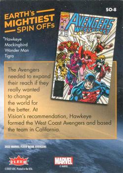 2022 Fleer Ultra Marvel Avengers - Earth's Mightiest Spin-Offs #SO-8 West Coast Avengers Back