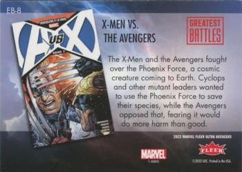 2022 Fleer Ultra Marvel Avengers - Greatest Battles #EB-8 Avengers V X-Men Back