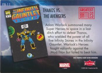 2022 Fleer Ultra Marvel Avengers - Greatest Battles #EB-11 Infinity Gauntlet Back